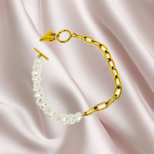 Bracciale Metà Catena & Perla