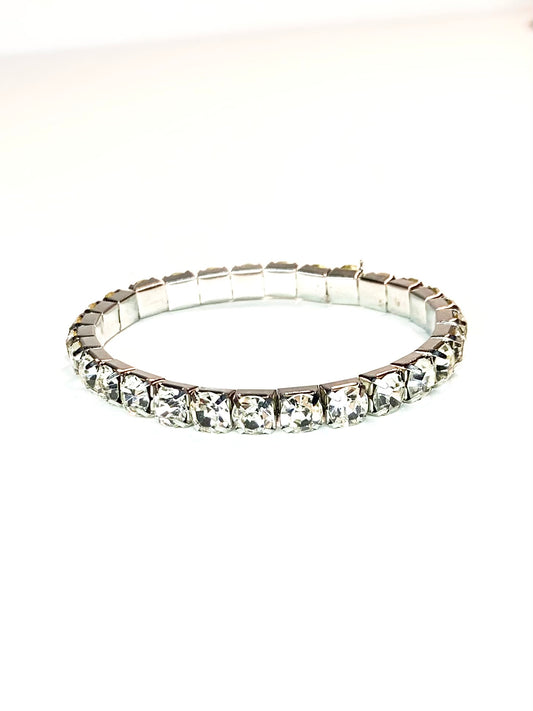 Bracelet Elastic Tennis Silver