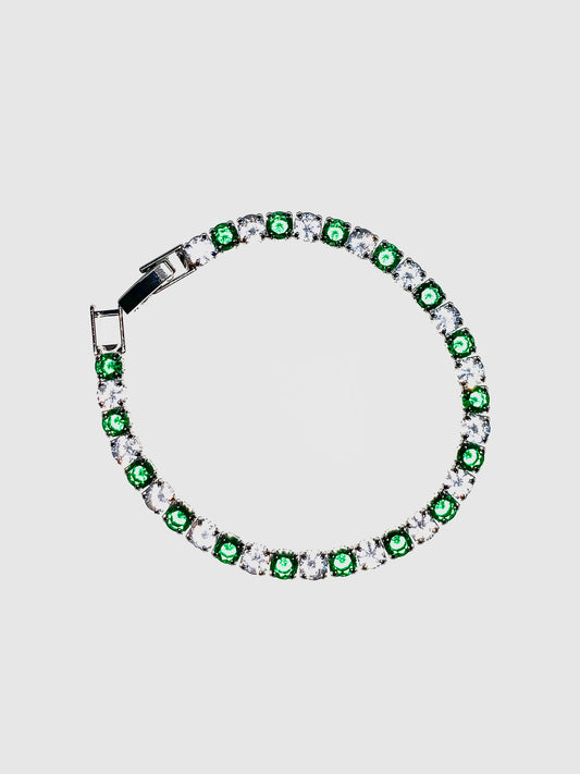 Bracciale Tennis Argento e Verde