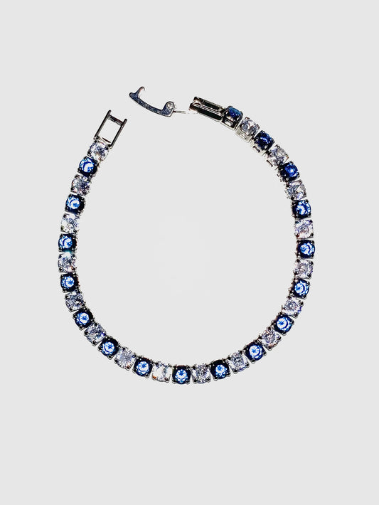Bracelet Tennis Argento e Blu