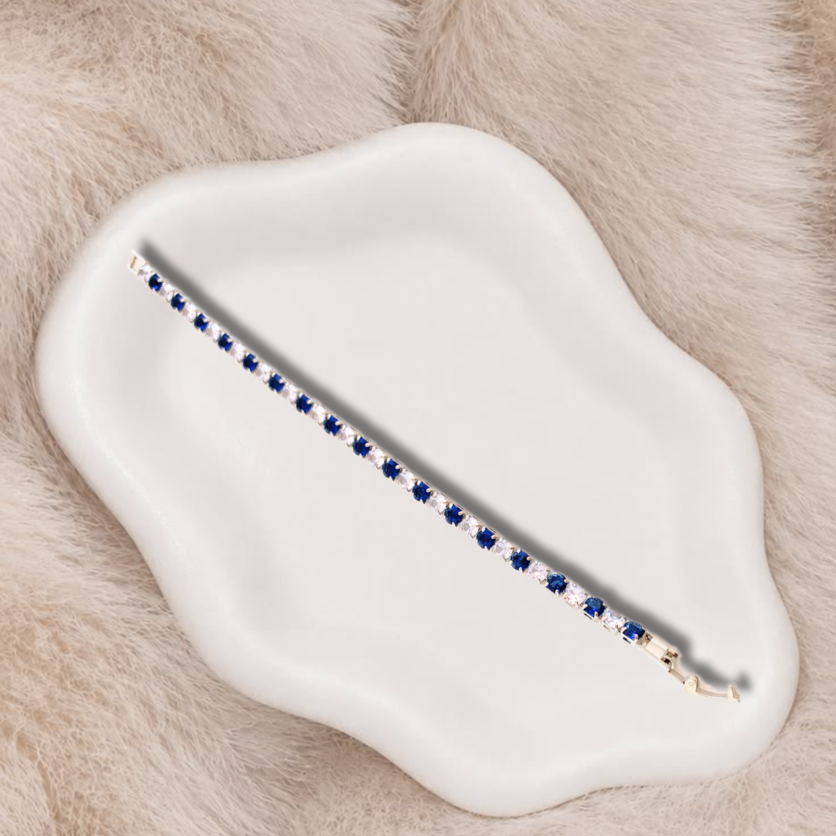 Bracelet Tennis Argento e Blu