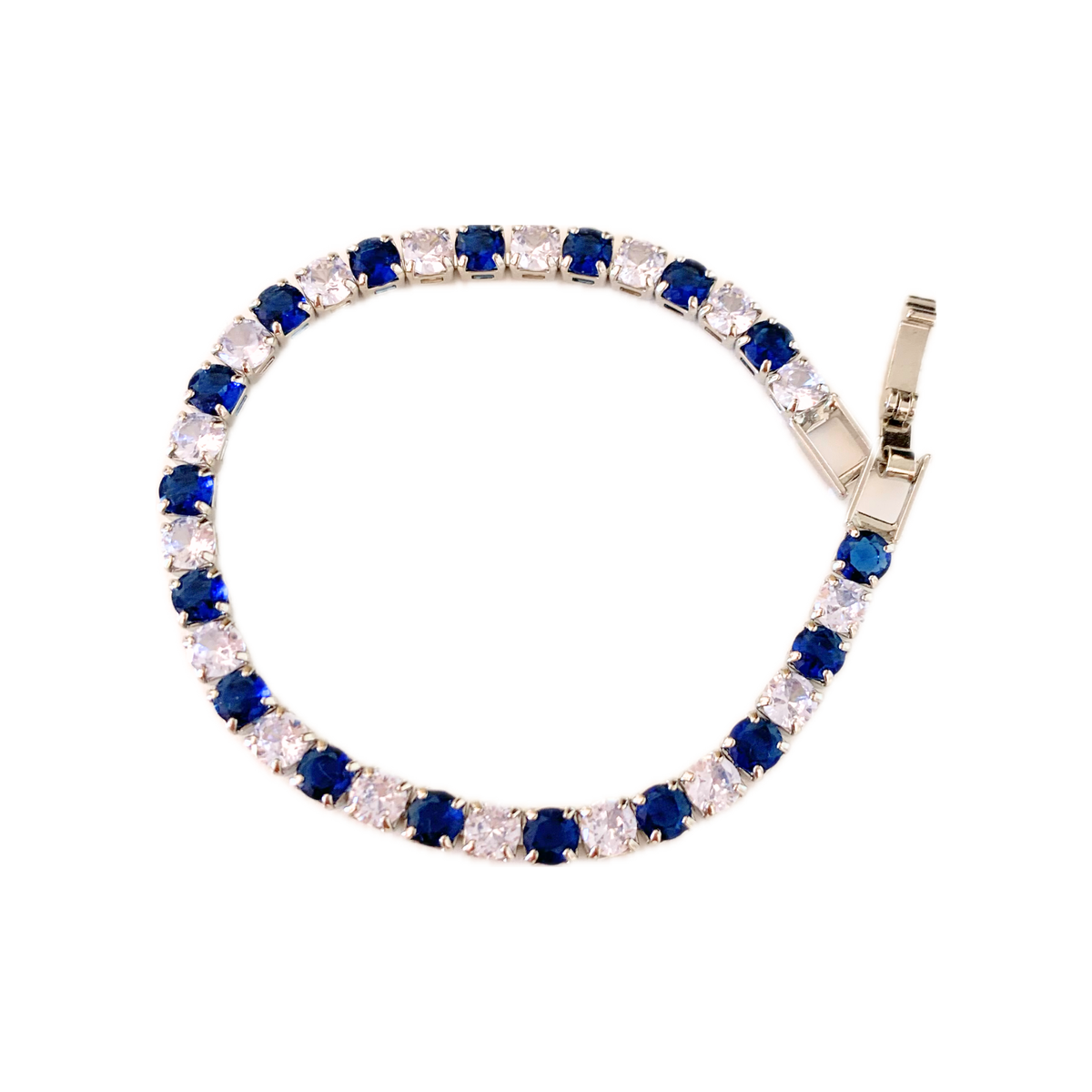 Bracelet Tennis Argento e Blu