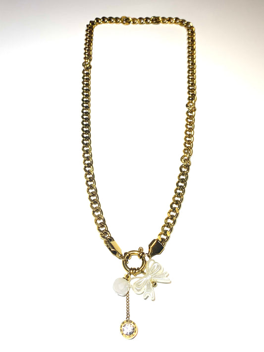 Collana Beatriz Oro a fiocco e pendenti