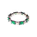Anello Tennis Verde e Argento