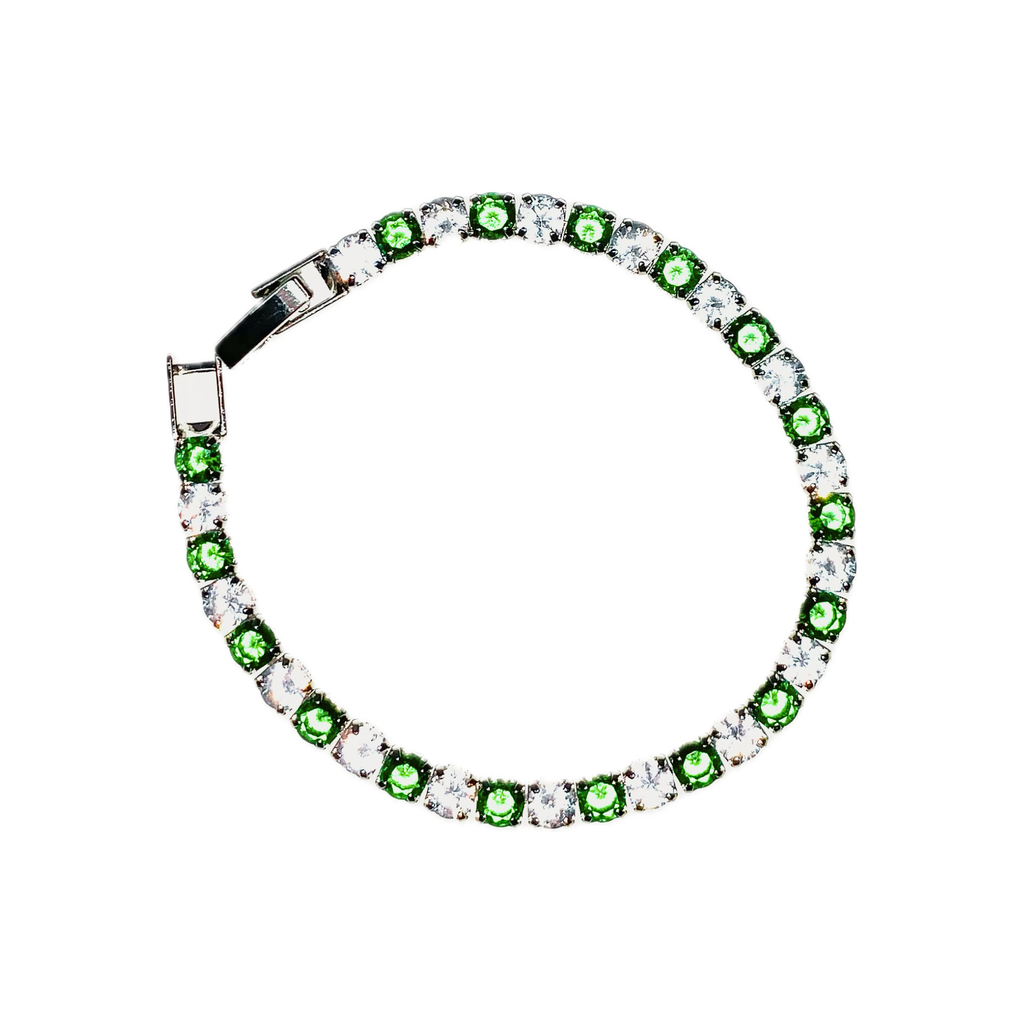 Bracciale Tennis Argento e Verde