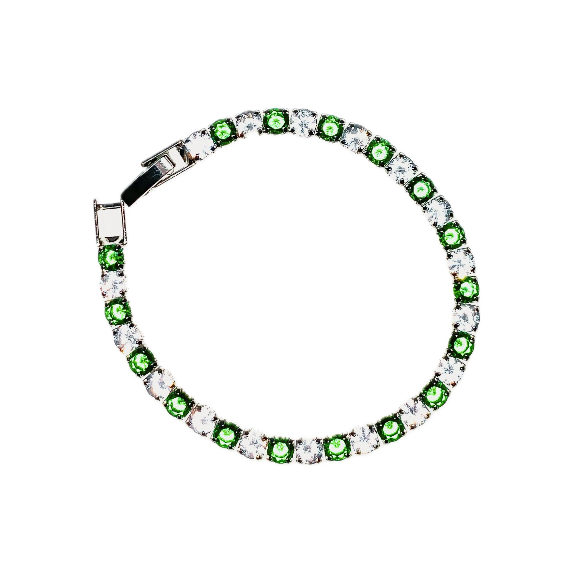 Bracciale Tennis Argento e Verde