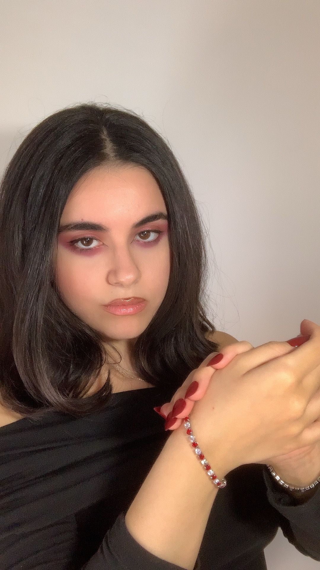 Braccialetto Tennis Argento e Rosso