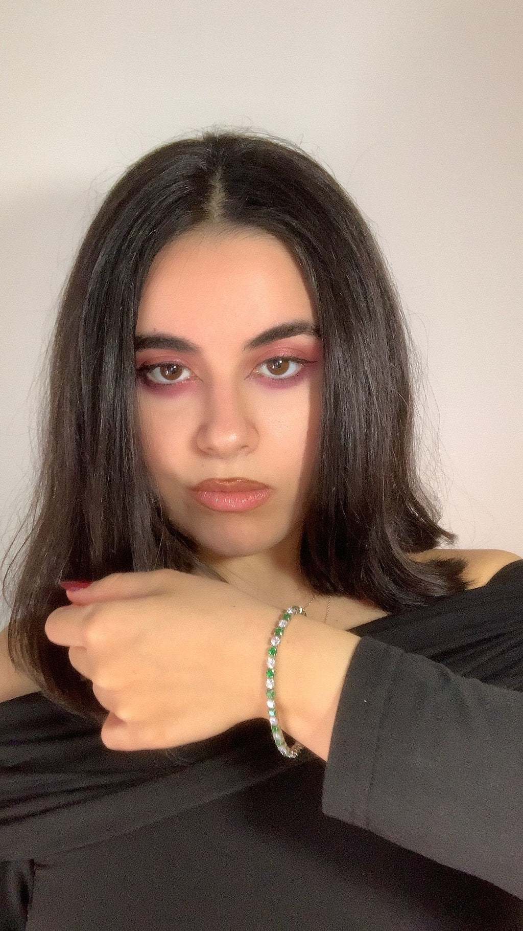 Bracciale Tennis Argento e Verde