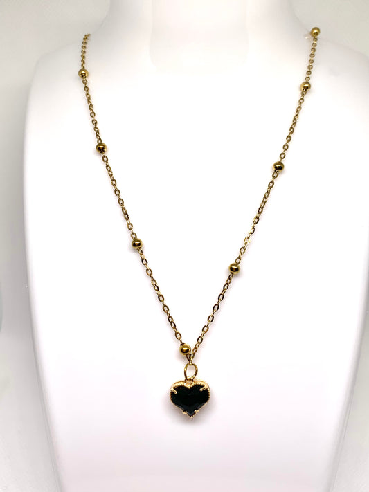 Collana Amelie Con Cuore Nero