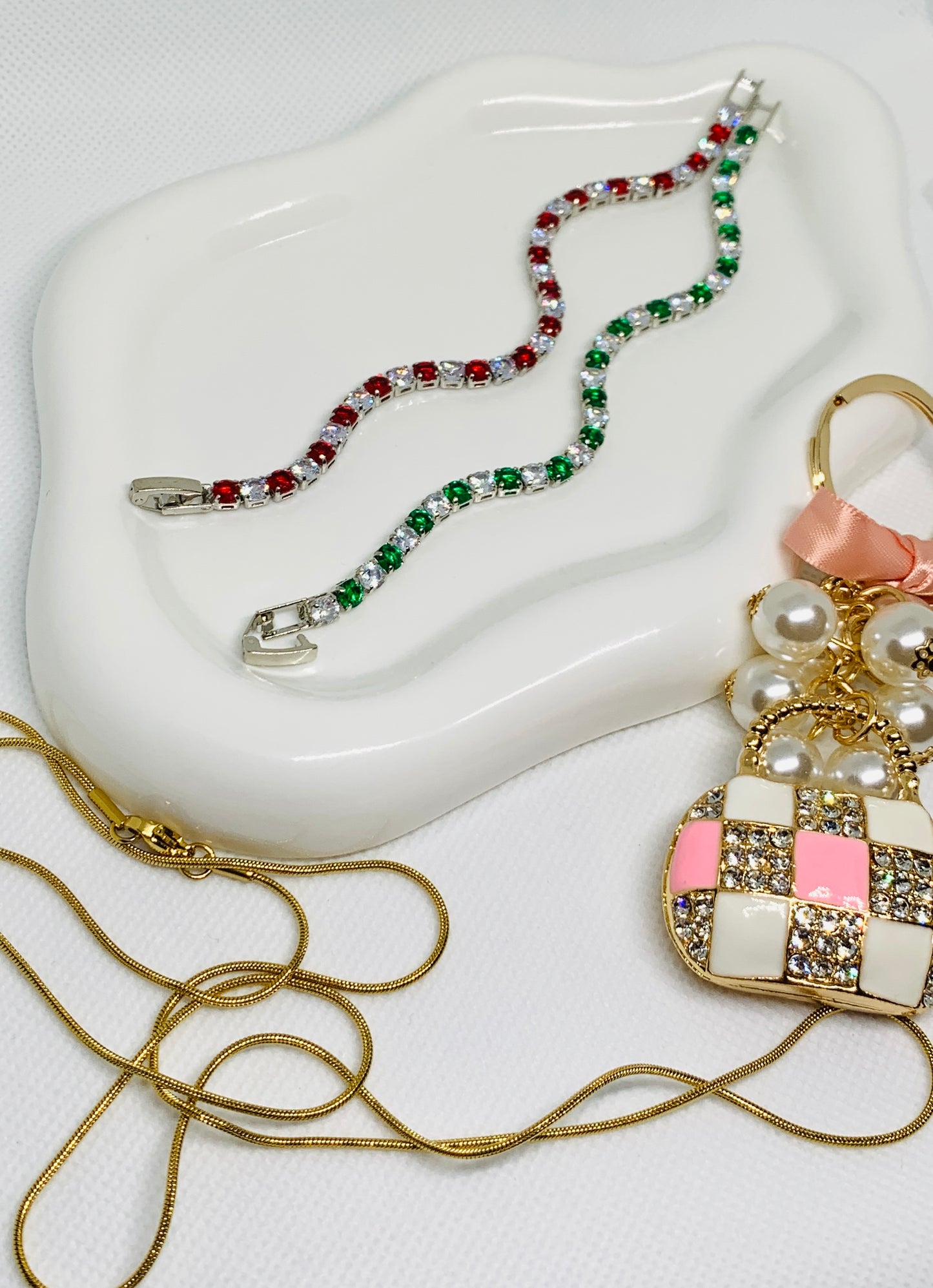 Set 2 Bracciali Tennis Rosso e Verde