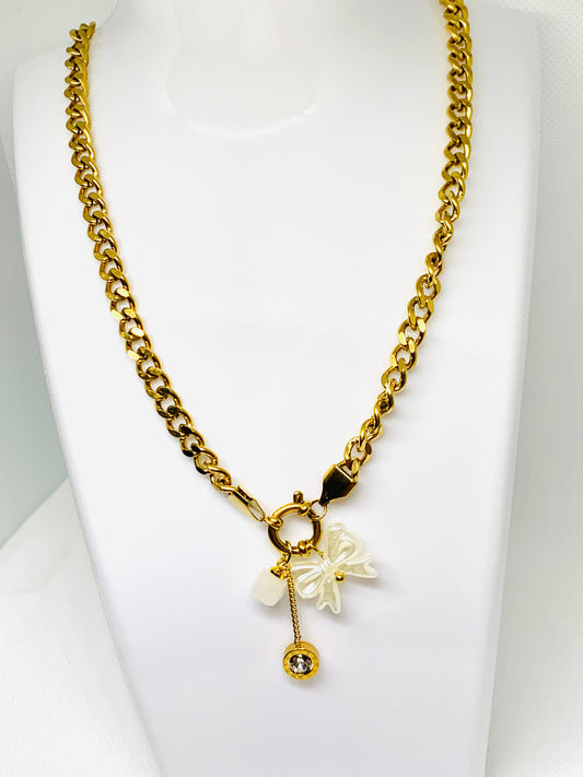 Collana Beatriz Oro a fiocco e pendenti