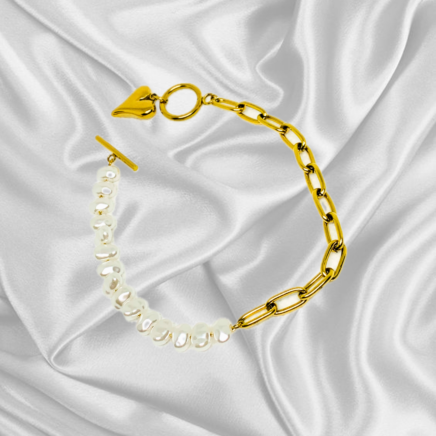 Bracciale Metà Catena & Perla